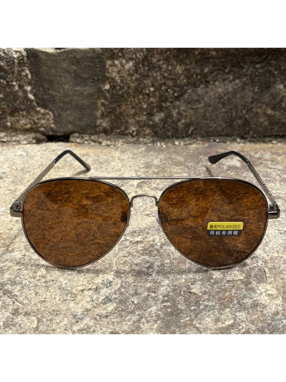 Polarized Brown Aviator Sunglasses Matte Brown Frame Driving Lenses Pilot Retro